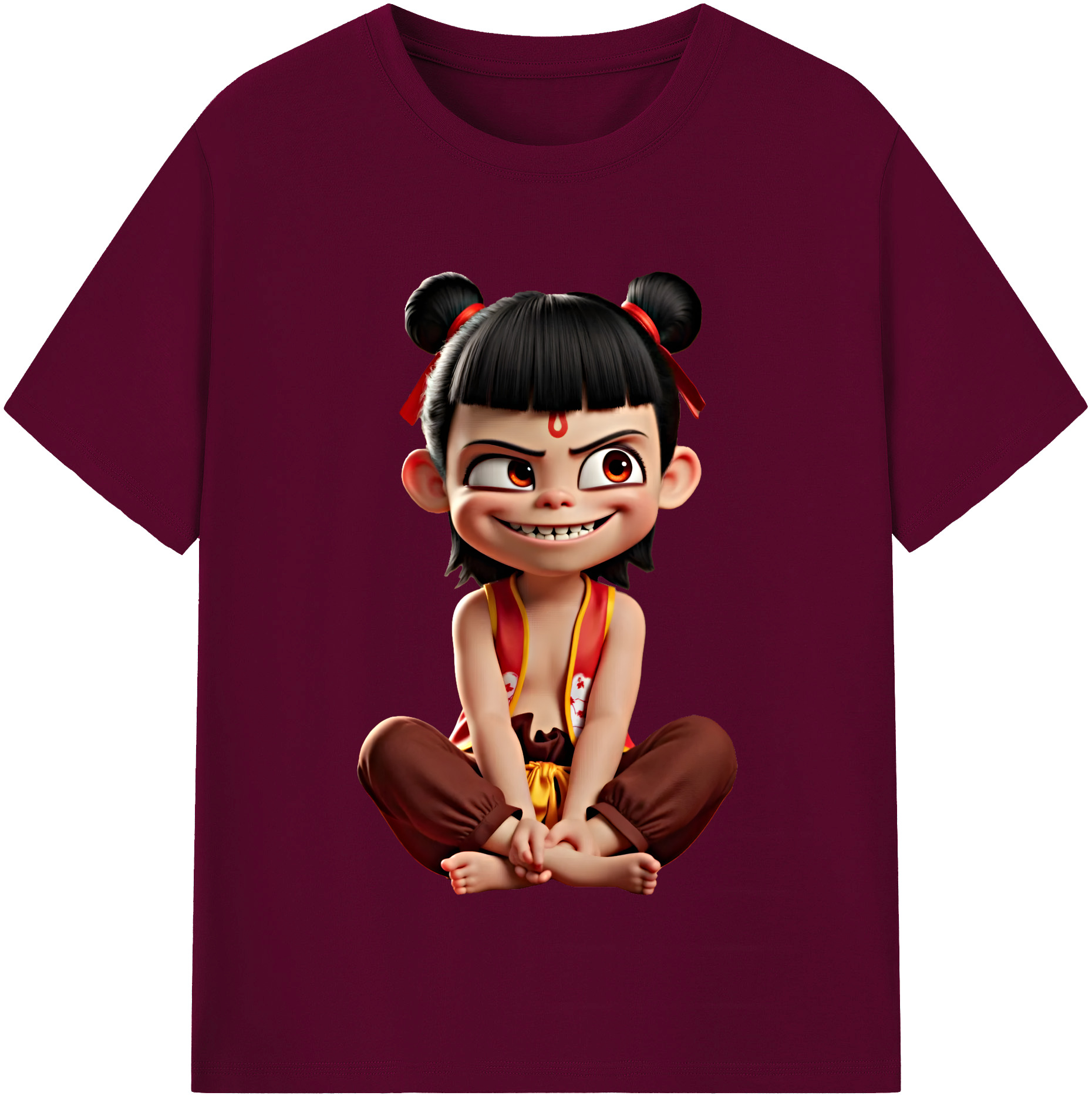 （画像用） Ne Zha 2 ナタ 魔童の大暴れ レディースカジュアルプリントTシャツ（綿100％）